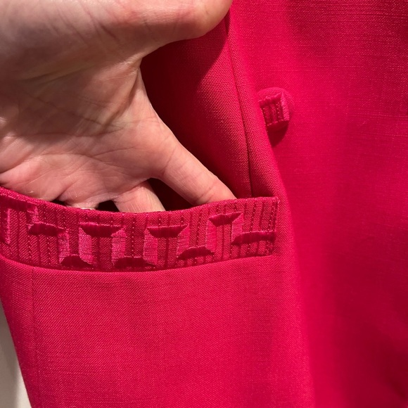 Vintage vibrant pink embroidered Double-Breasted Women's Jacket John Meyer 10 - Picture 7 of 11